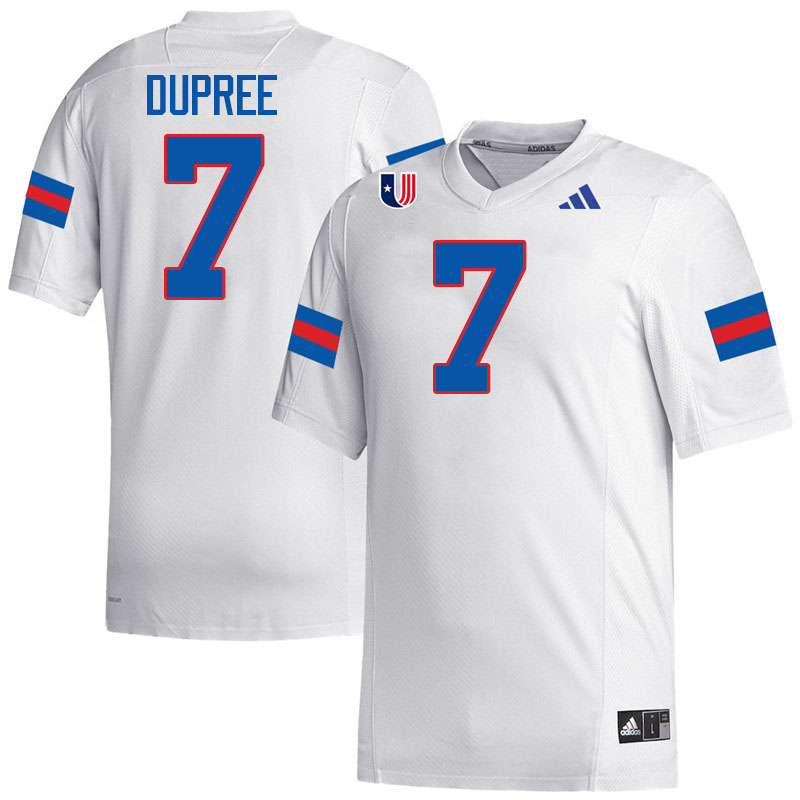 West Georgia Wolves #7 Owen Dupree College Football Jerseys,Uniforms-White